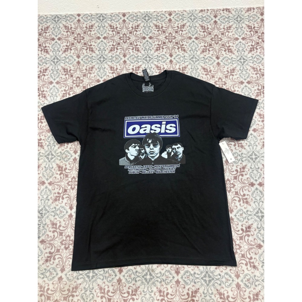 Oasis Definitely Maybe Summer Tour 94 Band Tee Black Large G5000